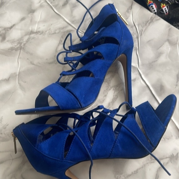 Madden Girl Women's Raceyyy Ghillie Dress Heels Blue Size 7 M - Picture 11 of 12